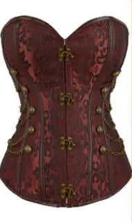 Gothic Women's Steel Bone Corset with Metal Zipper